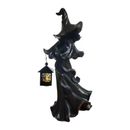 2023 Cracker Barrel Black Resin Witch with Led Lantern Halloween Decorate
