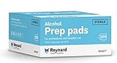 Reynard Health Supplies 70% Alcohol Antiseptic Prep Pad, Sterile, Individually Sealed, White, 6 x 6 cm, 200 Count