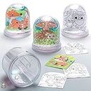 Baker Ross AR618 Woodland Animal Colour-in Snow Globes Value Pack — Creative Art and Craft Supplies for Kids to Make, Personalise and Decorate (Pack of 4), Assorted