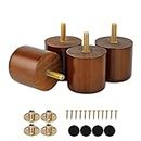 Maricome 2 Inch Furniture Feet Wood Set of 4 Replacement Legs for Sofa Couch Ottoman Dresser Short Solid Column Modern