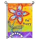 LAYOER Home Garden Flag 12.5 x 18 Inch Double Sided Welcome Be Happy Decorative Flags Children's Day (Oil Painting Flower)