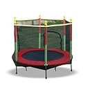 GSi 55" Trampoline for Kids with Safety Enclosure Net & Spring Pad, 5ft Indoor Outdoor Exercise Trampoline for Kids & Adults