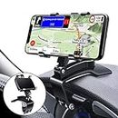 Dashboard Car Phone Holder Mount 360 Degree Rotation, CLZWiiN Car Clip Mount Stand Suitable for 4 to 7 inch Smartphones, Universal Cell Phone Stand Compatible with iPhone, Samsung Glaxy and More
