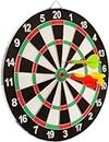 FITNACE Double Faced Dart Board 15 INCH with 6 Darts for Kids Indoor Sports Game
