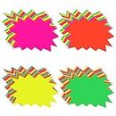 160Pcs 5x6.6 Inch Fluorescent Starburst Sale Signs, FHDUSRYO Neon Paper Star Burst Retail Price Labels Tags, Blank Star Shape Paper Signs for Retail Store Party Favors Grocery Shop Classroom(4 Colors)