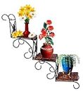 LOTUS CREATIONS Wooden Side 3-Tier Rack Iron Wall Hanging Storage Rack Display Shelf for Living Room | Book Shelf for Office | Storage Organizer Shelf for Bedroom