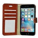 GAPlus iPhone 6 6S Case - Premium Wallet Leather Flip Case Cover For iPhone 6 6S With [Card Holder] [Magnetic Closure] (Brown)