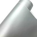TRIXES Matte Vinyl Adhesive Wrap for Car - 1500 x 300 mm - Silver - for Interior/Exterior – Smooth Effect