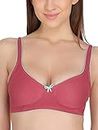 Clovia Women's Cotton Rich Solid Non-Padded Demi Cup Wire Free T- Shirt Bra (BR0584P22_Light Pink_34C)