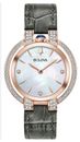 Bulova Ladies Rubaiyat Diamond Accent White Dial Leather Strap Watch 35MM 98R268