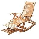 SSWERWEQ Chaise de Camping Pliante Living Room Folding Rocking Armchair Relax Nap Portable Bamboo Recliner Chair Ergonomic Balcony Lazy Outdoor Furniture