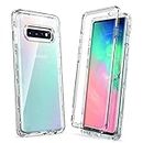 Samsung S10+ 6.4"SM-G975F/DS Case, Samsung Galaxy S10+ Plus Front and Back Case, Transparent Clear Fully Protection PC Hard Soft Cover Bumper Shockproof For Samsung Galaxy S10+ Plus