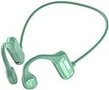 NOMOY Bone Conduction Headphones, Wireless Earphone Bluetooth Earbuds Sports Waterproof HiFi Stereo Ear-Hook Headset with Microphone (Green)