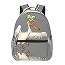 CHRYSM Lamb Backpack For School Backpack For Girls Boys Teens Daypack For Elementary School Middle School Kids Bookbag, Funny Pelican, One Size