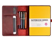 notebook bag slipcase sleeve book holder jacket cover pen cow leather red A261