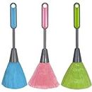 WOVTE 3 Pack Fluffy Microfiber Delicate Kitchen Duster Laptop Keyboard Brush Computer Screen Cleaner Tool Mini Dusting Wand (Blue, Green, Pink)
