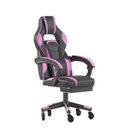 Flash Furniture CH-00288-PR-RLB-GG Swivel Gaming Chair w/ Footrest - LeatherSoft Back & Seat, Black/Pink