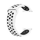 Prolet 20MM Strap Compatible with Amazfit GTS/ GTS2 Mini/BIP, Samsung Galaxy Active, Gear S2 Classic, Realme Fashion Watch, Tic Watch 2 (White and Black)