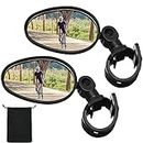 Bike Mirror 360 Degree Adjustable Safe Rotatable Handlebar Mirror Bicycle Mirror Cycling Rear View Mirror Shockproof Acrylic Convex Mirror Rearview Mirror for Mountain Road Bike(2 Pieces)