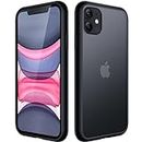 JETech Matte Case for iPhone 11 6.1-Inch, Shockproof Military Grade Drop Protection, Frosted Translucent Back Phone Cover, Anti-Fingerprint (Black)