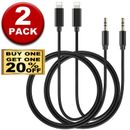 2x For iPhone 7 8 11 12 13 14 Pro Max 3.5mm AUX Audio Car Speaker Cable Adapter