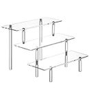 HENABLE Clear Acrylic Perfume Display Stand Organizer, 3 Tier Cupcake Stand Risers for Food, Tabletop Use, Amiibo Funko POP Figures