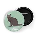 dhcrafts Pin Badges Green Color Korat Pet Cat Glossy Finish Design Pack of 1