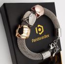 Pandora's Box 3 Set of Cube Charms Silver Metal Bracelet One Size