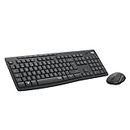 Logitech MK295 Silent Wireless Mouse & Keyboard Combo with SilentTouch Technology, Full Numpad, Advanced Optical Tracking, Lag-Free Wireless, 90% Less Noise, QWERTY UK English Layout - Black