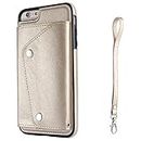 INFLATION iPhone 6 case Leather Wallet Gold Case with Flap Cover Card Closure Case proetect iPhone