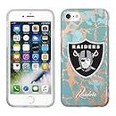 Prime Brands Group Cell Phone Case for Apple iPhone 8/7/6S NFL Licensed Oakland Raiders, Teal and Rose Gold Marble