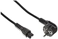 C2G Cable de alimentación de 3 m para Ordenador portátil (CEE 7/7 a IEC 60320 C5) - Cables eléctricos (3 m, Male Connector/Male Connector, CEE7/7, C5 C5 de 250 V, Negro)