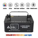 DMX RGB 500mW LED Laser Projector Light Beam Stage Lighting DJ Disco Party Lamps