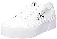 Calvin Klein Jeans Damen Cupsole Sneaker Flatform Plateau, Weiß (White), 36