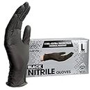 ForPro Professional Collection Disposable Nitrile Gloves, Chemical Resistant, Powder-Free, Latex-Free, Non-Sterile, Food Safe, 4 Mil, Black, Large, 100-Count