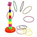 WISHKEY Quoits Ring Toss Game for Kids, Ring Throwing Game for Single and Group Play, Outdoor and Indoor Fun Games, Activity Toy Games for Kids, Gifting Toy for Boys and Girls (Multicolor)