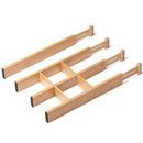 Rebrilliant Jhanet 2.3" H x 0.7" W x 21.5" D Adjustable Closet Drawer Organizer Bamboo in Brown | 2.3 H x 0.7 W x 21.5 D in | Wayfair