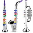 Set of 3 Saxophone for Kids Musical Instruments Toy Saxophone Toy Trumpet and To