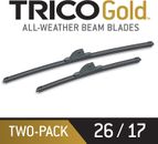 Paquete de 2 cuchillas limpiaparabrisas de repuesto automotriz TRICO Gold 26/17 18-2617