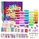 WINLIP Slime Supplies Kit, 135 Pack Slime Making Kit 30 Crystal Slime, Glitter Jars, Charms, Sugar Paper, Foam Beads, Fishbowl Beads, Toy Cups, Slices, Air Dry Clay and Tools for Kids Girls by