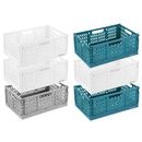 6pc Boxsweden 31cm Foldable Storage Basket/Box Container Organisation Assorted