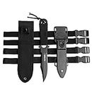 Scuba Diving Knife Leg Straps 2 Pairs, Black Tactical Knife 2 Types Sheath, Stainless Steel Diving Knives Scuba Diving, Spearfishing, Snorkeling, Hiking, Outdoor Use
