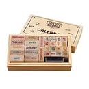 Oytra 28 Pieces Calendar Stamps Set Number Month Day Stamping Kit in Wooden Box for Journaling Scrapbooking Art and Craft DIY Hobby