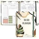 Simplified To Do List Planner Notebook in Abstract Leaves Design - Easily Organize Your Daily Tasks And Boost Productivity - The Perfect Daily Journal And Undated Office Supplies Checklist For Women