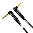Mogami Gold Instrument-1.5RR Guitar Pedal Effects Instrument Cable, 1/4" TS Male Plugs, Gold Contacts, Right Angle Connectors, 18 Inch