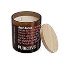 Puretive Scented Candles, Deep Focus Aromatherapy Candle for Home Decor & Gifting - Orange, Bergamot, Grapefruit Scent - 100% Soy Wax & Essential Oils - 35 hrs Burn Time, Smokeless, 2 Wick, Large