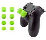 SILICONE PS 4 THUMBSTICK CAPS EXTENDER SCOPE EXTENSION 8 PIECE ANTI SKID GREEN