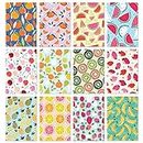 S&O Fun Fruit Notepad Theme Set with 12 Unique Designs - Brightly Colored 3.5x5" Mini Notebooks That Fit Anywhere - Durable Pocket Notebook Pack - Notebooks & Writing Pads - Notebooks Bulk