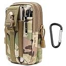 flintronic Tactical Waist Bags, Universal Outdoor Waist Bag | Molle EDC Pouch + Outdoor Hook | Utility Gadget Waist Bag with Cell Phone Holster for Sports, Hiking, Camping, Traveling (CP Camouflage)