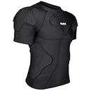 TUOYR Mens Football Padded Shirt Baseball Compression Shirt with Pads Chest Rib Protector Adult Protective Undershirt Heart Guard for Softball Rugby Lacrosse